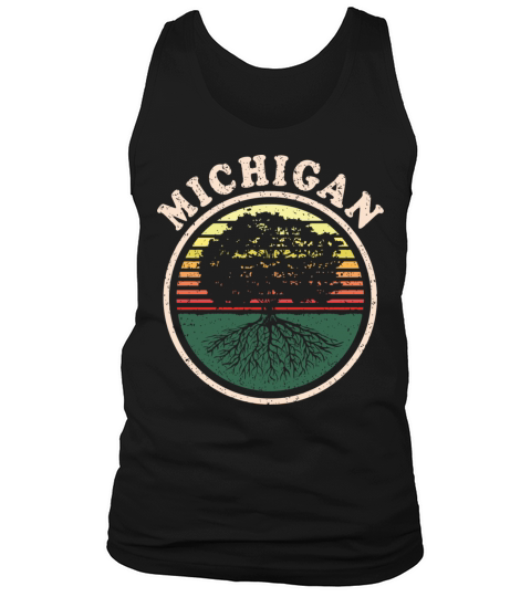 Michigan Vintage Sunset Roots Outdoors Souvenir Men's Tank Top