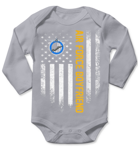 Vintage USA American Flag Proud Air Force Veteran Long Sleeve Baby One-Piece