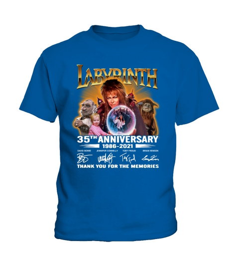 Labyrinth 35th anniversary 1986 2021 signatures thank you for the memories Kids T-Shirt
