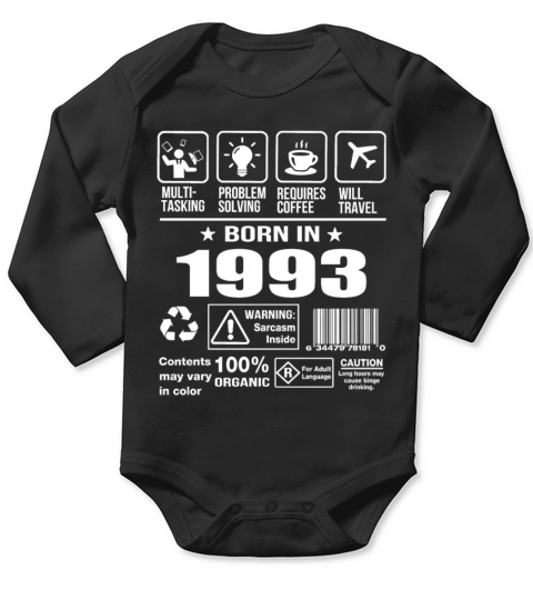 Born In 1993 Long Sleeve Baby One-Piece