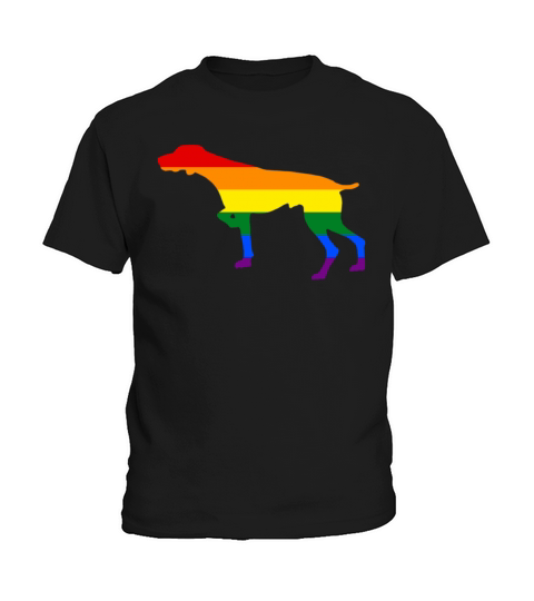 Gay Pride Mom Dog Pointer Rainbow Flag Kids T-Shirt