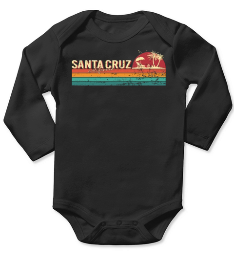 Santa Cruz California City ECG 70s 80s Vintage Long Sleeve Baby One-Piece