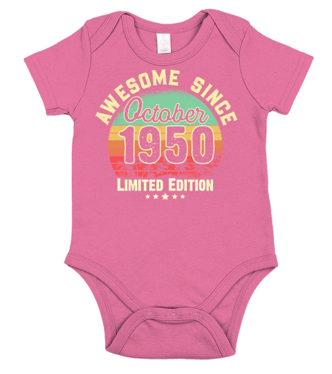 October 1950 71st Year Old Birthday Gift Retro Short Sleeve Baby One-Piece