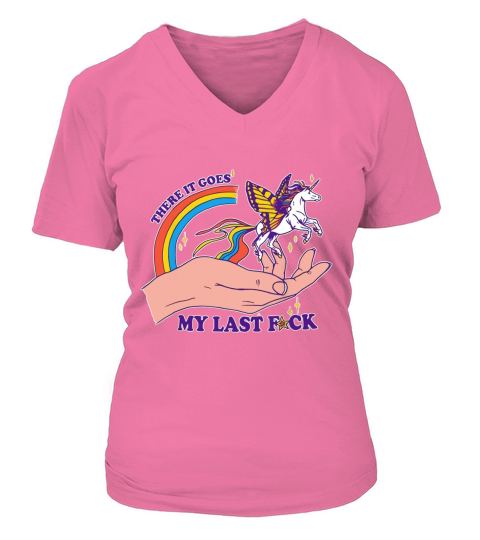 There It Goes My Last Fuck Classic Unicorn V-neck T-Shirt Woman