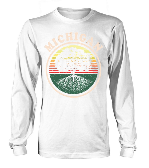 Michigan Vintage Sunset Roots Outdoors Souvenir Women's Long Sleeve