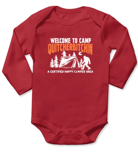 Bigfoot Welcome To Camp Quitcherbitchin Long Sleeve Baby One-Piece
