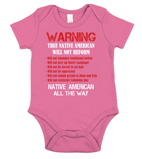 True Native American Indian T Shirt Short Sleeve Baby One-Piece