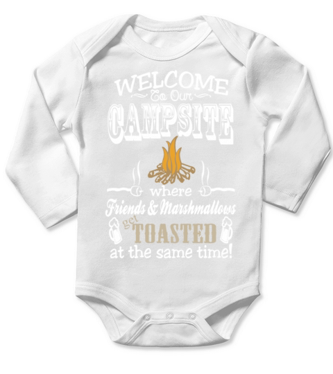 Camping - Welcome to our campsite for camping lo Long Sleeve Baby One-Piece