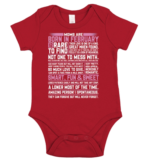 Moms Are Born In February T-Shirt Short Sleeve Baby One-Piece