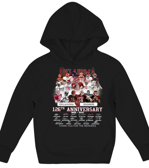 Oklahoma Sooners 126th anniversary thank you for the memories signatures Kids Hoodie