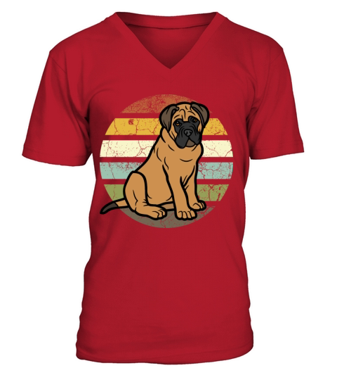 vintage bullmastiff dog lovers Men's V-Neck T-shirt