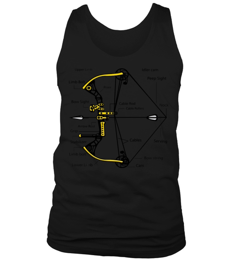 Anatomy of a Compound Bow Hunting Men's Tank Top