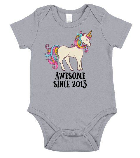 Awesome Since 2013 Unicorn Birthday Gift Short Sleeve Baby One-Piece