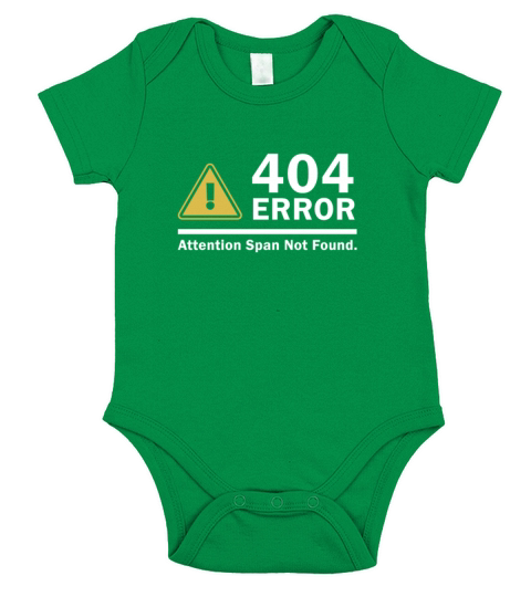 Attention Span Not Found 404 ERROR Short Sleeve Baby One-Piece