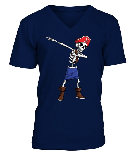 Halloween Pirate Dabbing Skeleton Gift Dab print Men's V-Neck T-shirt