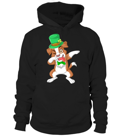 dabbing border collie st patricks day Women's Hoodie