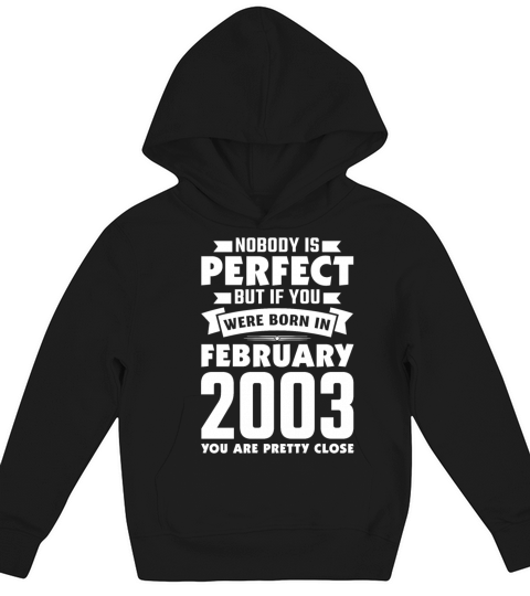 18th Birthday February Gift Vintage 2003 18 Years Kids Hoodie
