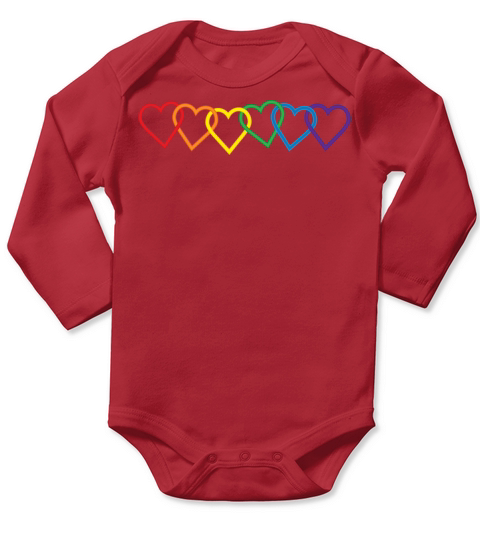 Rainbow Heart Chains Long Sleeve Baby One-Piece