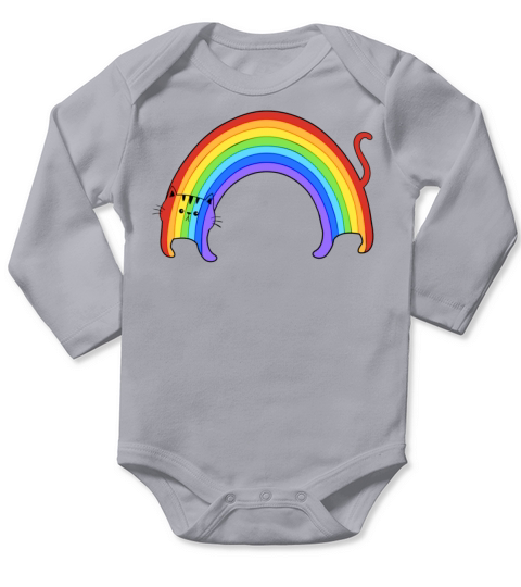 Rainbow Cat Long Sleeve Baby One-Piece