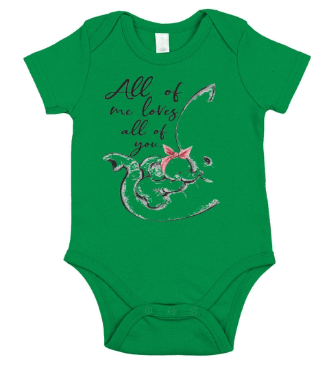 Elephant all of me loves all of you Short Sleeve Baby One-Piece