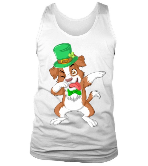 dabbing border collie st patricks day Men's Tank Top