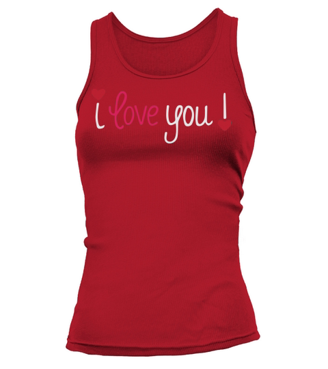Valentines day I love you Hearts Exclamation mark Women's Tank Top