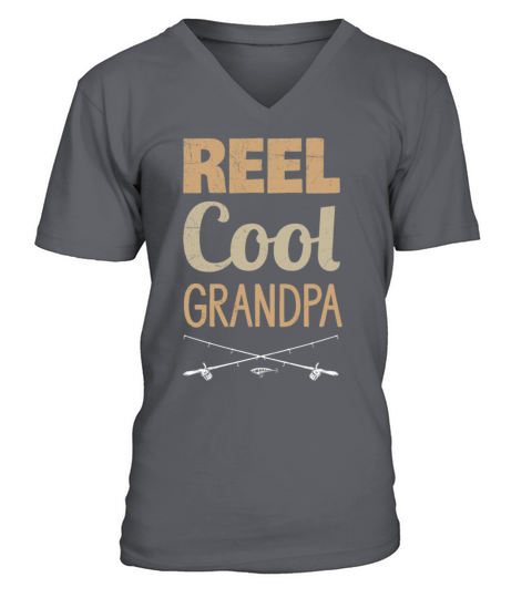 Reel Cool Grandpa Fishing Fisher Men's V-Neck T-shirt