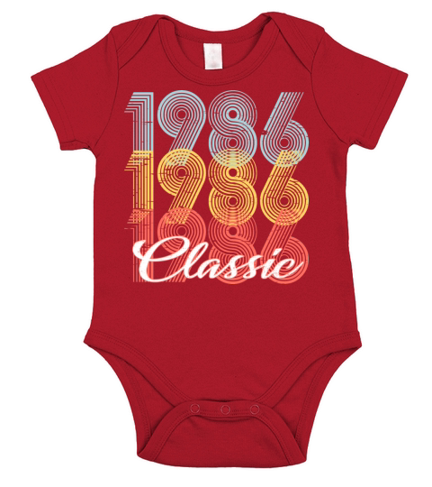 Classic Vintage 35th birthday Shirt Born In 1986 Short Sleeve Baby One-Piece