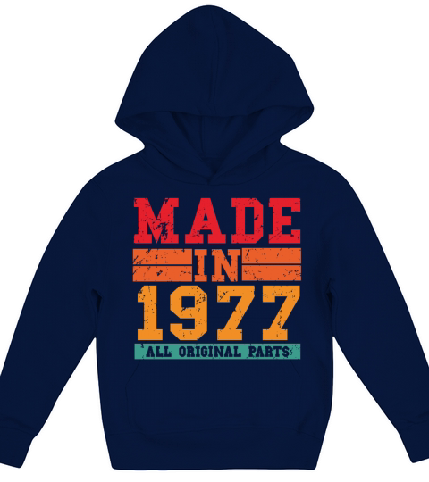 1977 Birthday Vintage Saying Kids Hoodie