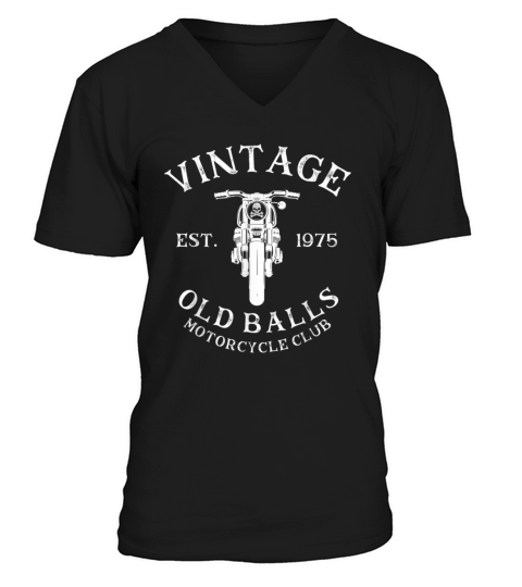 Mens Vintage 45th Birthday Est 1975 Old Balls Moto Men's V-Neck T-shirt