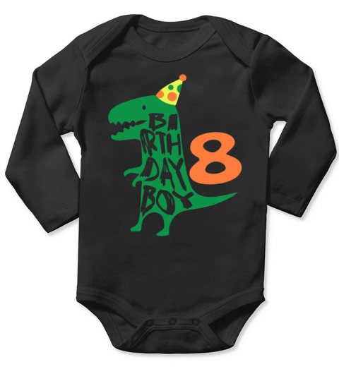 Birthday Boy 8 Years Old Long Sleeve Baby One-Piece
