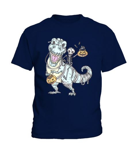 Halloween Dinosaur Trex Skull Gift demon Kids T-Shirt