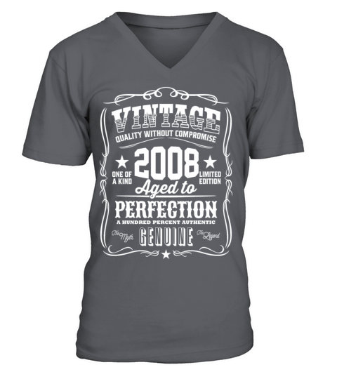Vintage 2008 Aged to Perfection Men's V-Neck T-shirt