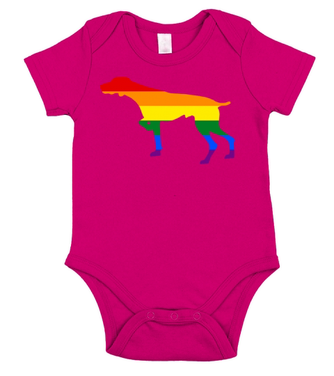Gay Pride Mom Dog Pointer Rainbow Flag Short Sleeve Baby One-Piece