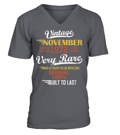 November 1972 49 Year Old 49th Birthday Vintage Bo Men's V-Neck T-shirt