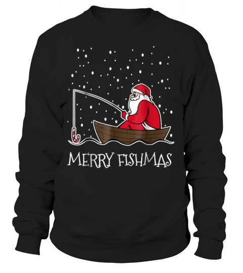 Merry Christmas Merry Fishmas Santa Claus Fisherman Funny Fishing Women's Sweatshirt