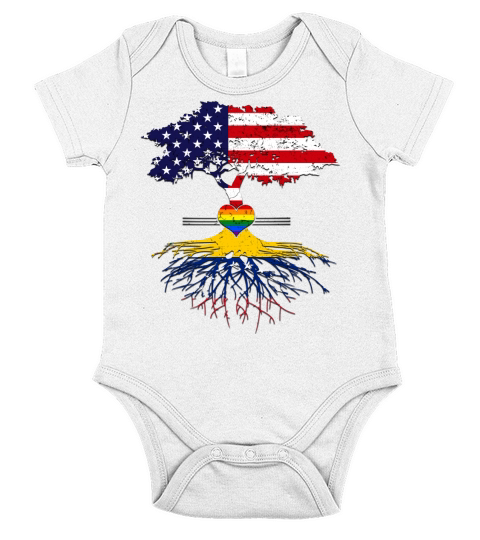 American Grown Venezuela Roots Gay Heart LGBT Pride 2020 Short Sleeve Baby One-Piece