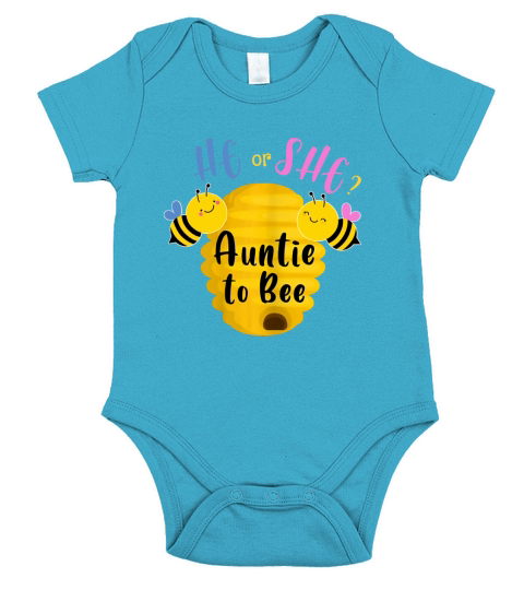 He or She Auntie To Bee Gift Short Sleeve Baby One-Piece