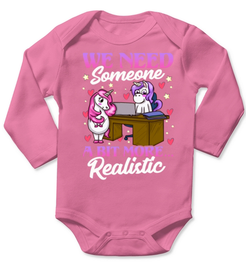 Unicorn Office Worker Job Interview Business Girl Long Sleeve Baby One-Piece