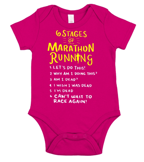 6 Stages of marathon running Short Sleeve Baby One-Piece