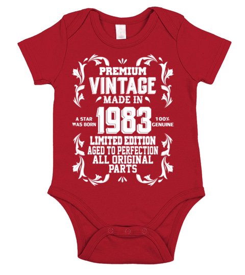 Premium Vintage 1983 Short Sleeve Baby One-Piece