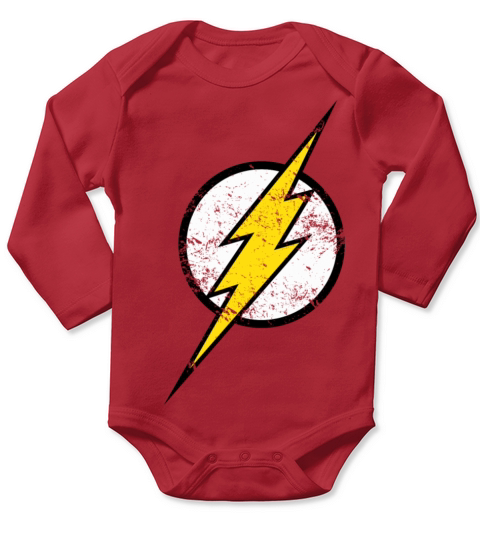 Justice League The Flash Logo Vintage Long Sleeve Baby One-Piece