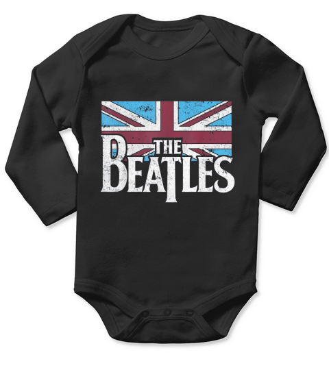 The Beatles British Flag Red,white, and Blue Long Sleeve Baby One-Piece