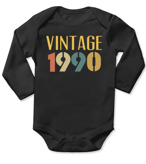 Vintage 1990 Cool 31st Birthday Gifts Men Women Long Sleeve Baby One-Piece
