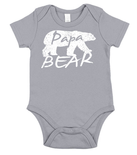 Papa Bear T Shirt for Dads Fathers - Father Day Gift Short Sleeve Baby One-Piece