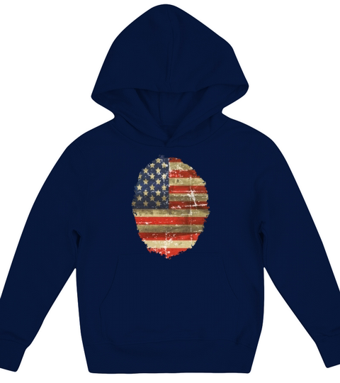 12 Vintage Distress US Flag 4 Kids Hoodie