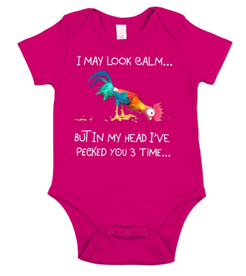 Hei Chicken May Look Calm Short Sleeve Baby One-Piece