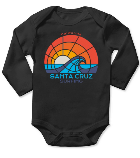 Santa Cruz - California - Surfing Beach Long Sleeve Baby One-Piece