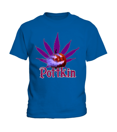 Pottkin Halloween Pumpkin Cannabis Kids T-Shirt