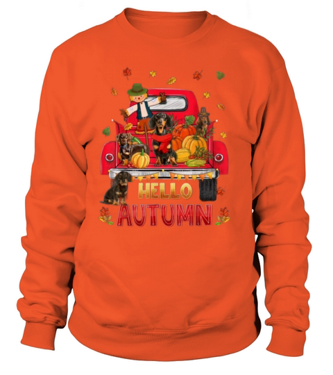 Hello Autumn Fall Dachshund Thanksgiving Pumpkin Women's Sweatshirt